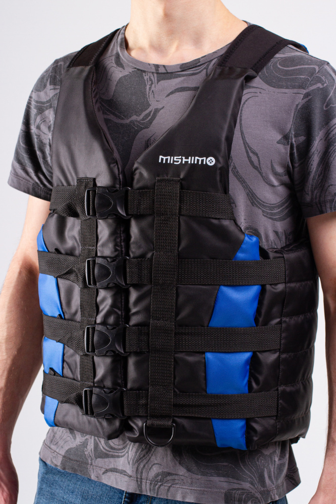 Жилет спасательный MISHIMO PRO Премиум качества Черно-синий 