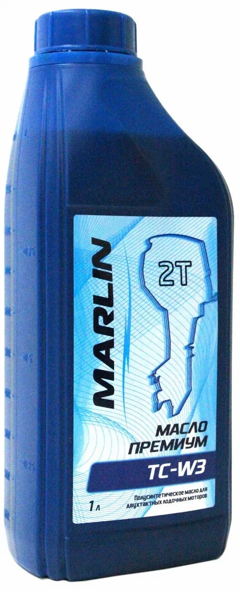 МАСЛО ПОЛУСИНТЕТИЧЕСКОЕ MARLIN ПРЕМИУМ 2Т, TC-W3, 1 ЛИТР 