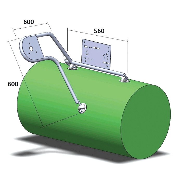 Стойка рулевая с креплением на баллон надувной лодки 25мм 