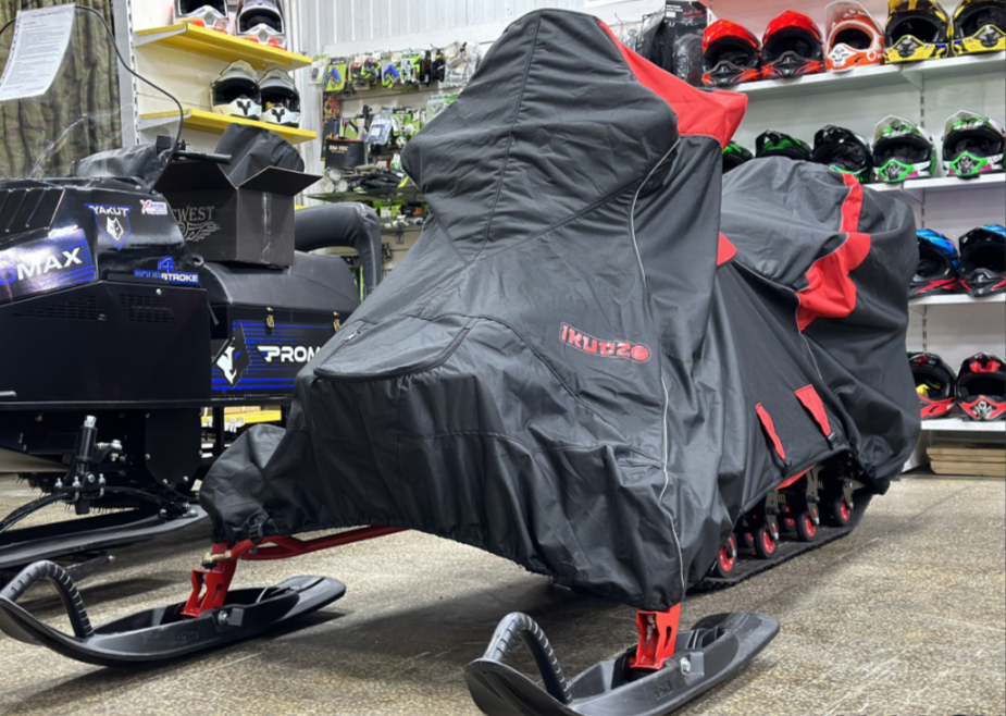 Чехол транспорт. снегохода IKUDZO HUNTER черно-красный Оксфорд ПРЕМИУМ качества с лого IKUDZO 