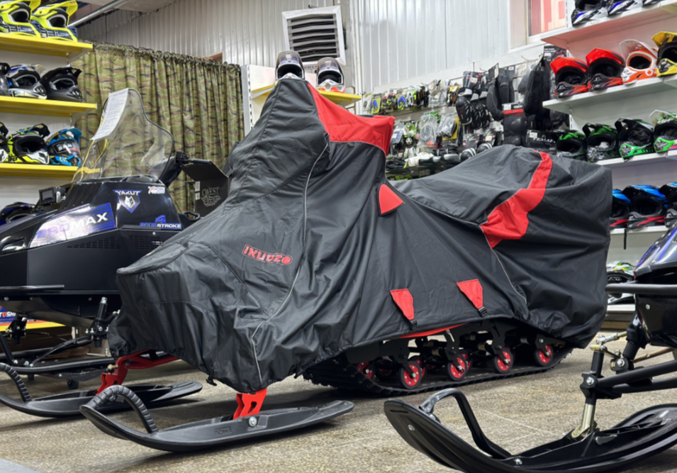 Чехол транспорт. снегохода IKUDZO HUNTER черно-красный Оксфорд ПРЕМИУМ качества с лого IKUDZO 