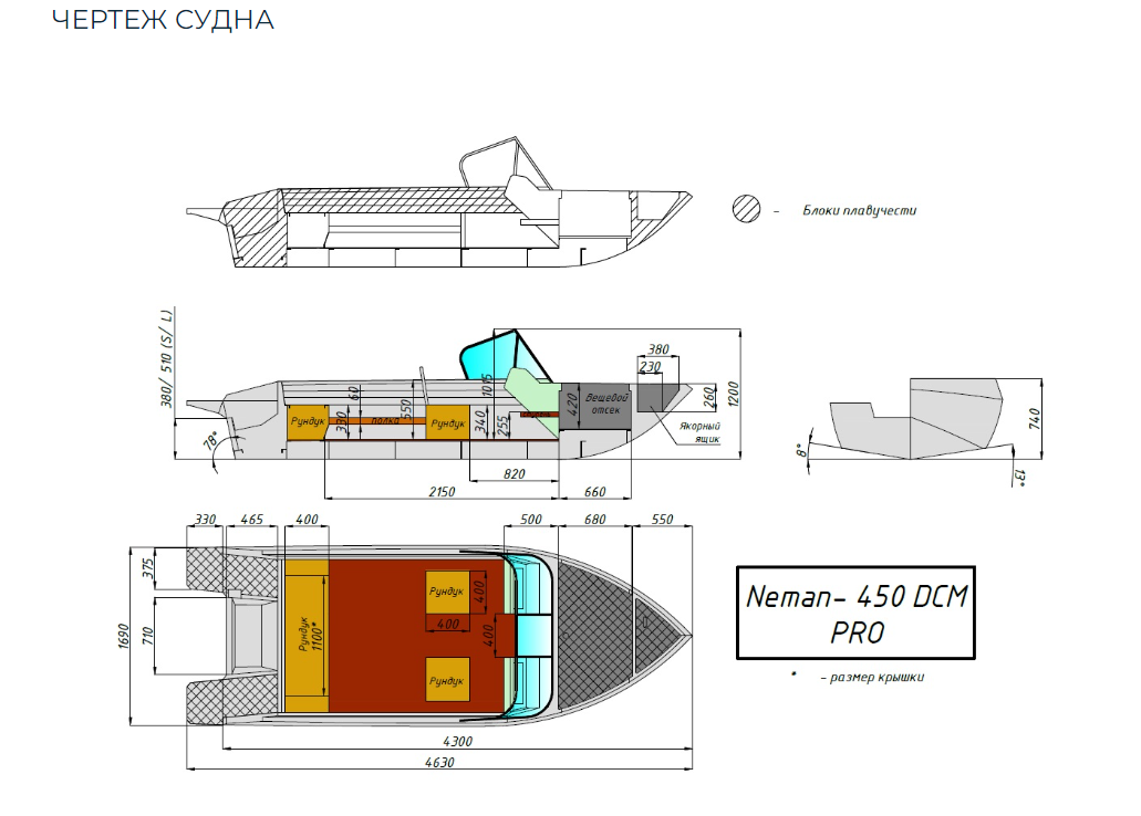 Алюминиевый катер Neman-450 DCM PRO 