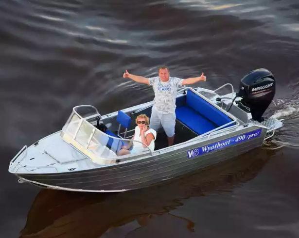 Алюминиевый катер Wyatboat-490 Pro водомет  Алюминиевый катер Wyatboat-490 Pro водомет