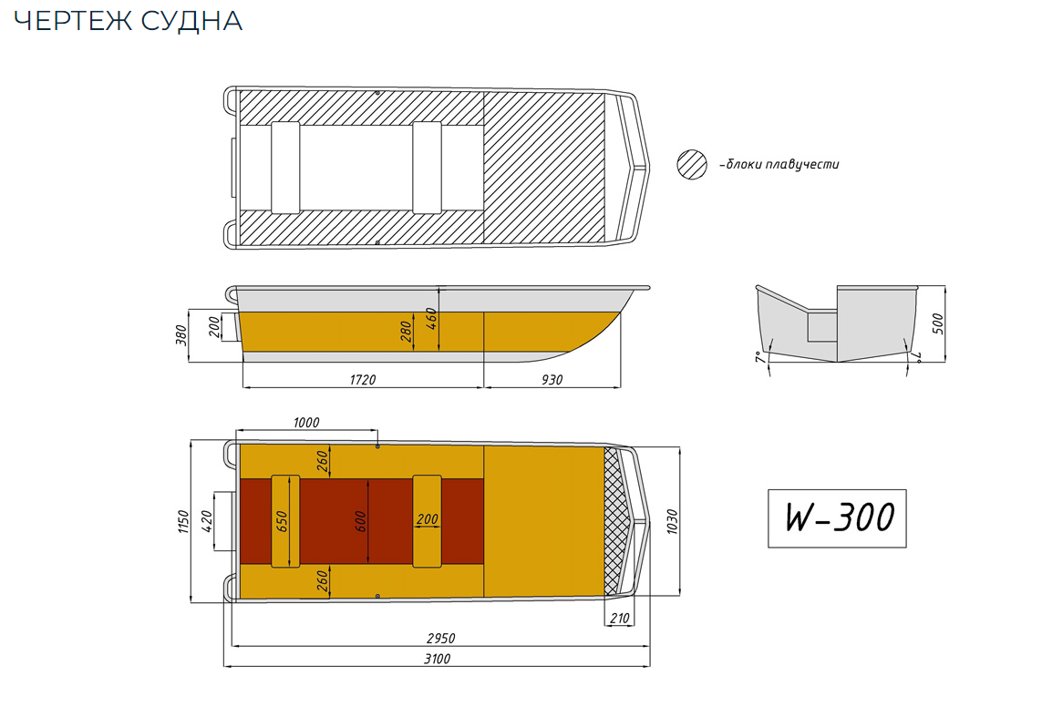Алюминиевая лодка Wyatboat-300 
