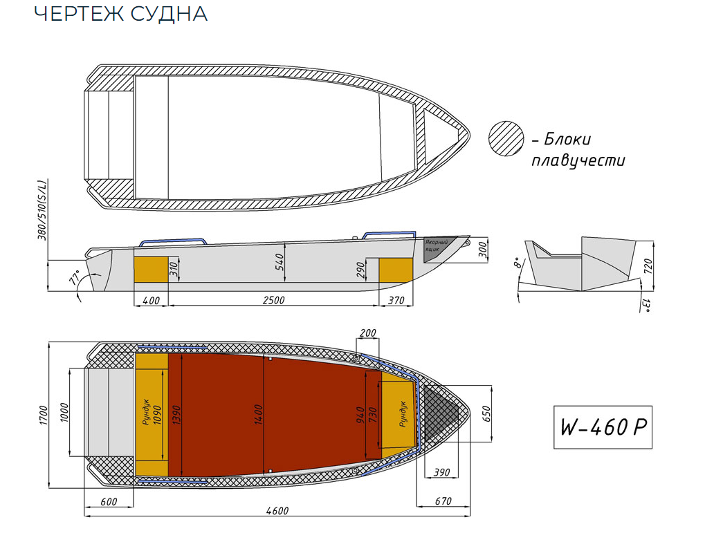 Алюминиевая лодка Wyatboat-460 P 