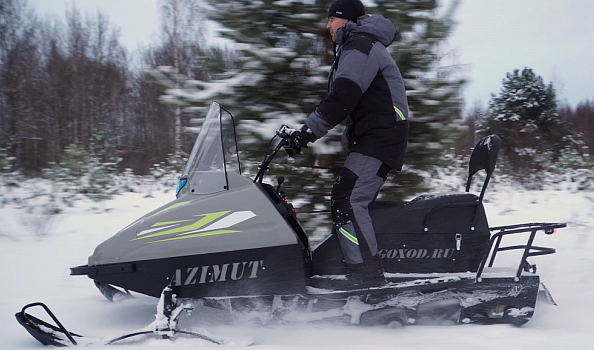 Миниснегоход Бурлак Азимут 20 л.с. , эл.запуск, реверс, тормоз гидравл, капот серый 