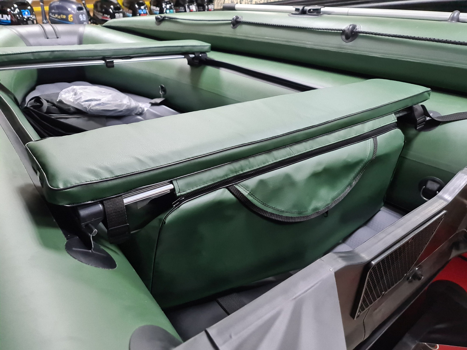 КОМПЛЕКТ МЯГКИХ НАКЛАДОК С СУМКОЙ ДЛЯ ЛОДОК 90Х20 ЗЕЛЕНЫЙ 